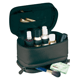 classic black Napa leather zippered cosmetic travel case