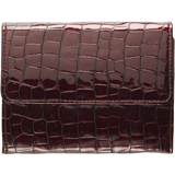 brown croco-grain leather passport wallet